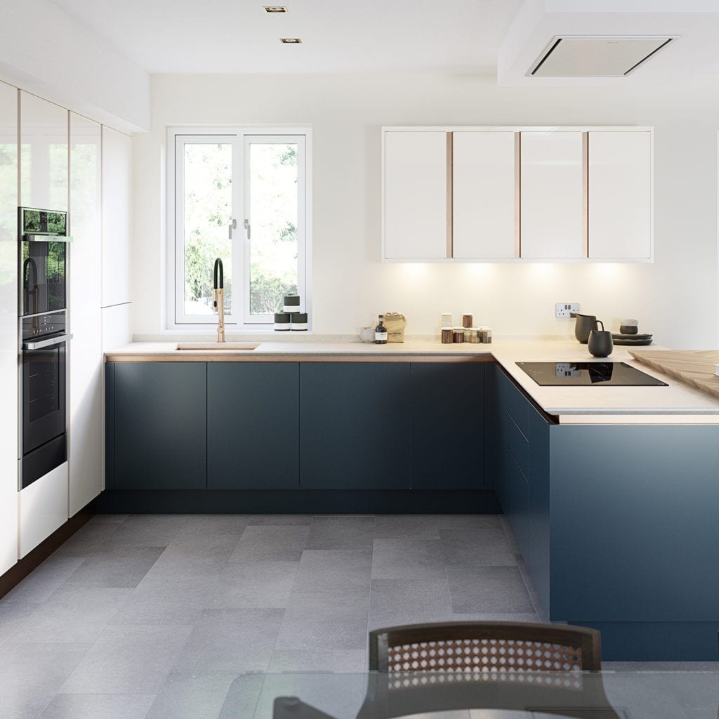 Kitchen Company Wolverhampton, near Birmingham, offering the full kitchen design, installation and fitting service, here we have a beautiful handleless design in a modern home in the West Midlands